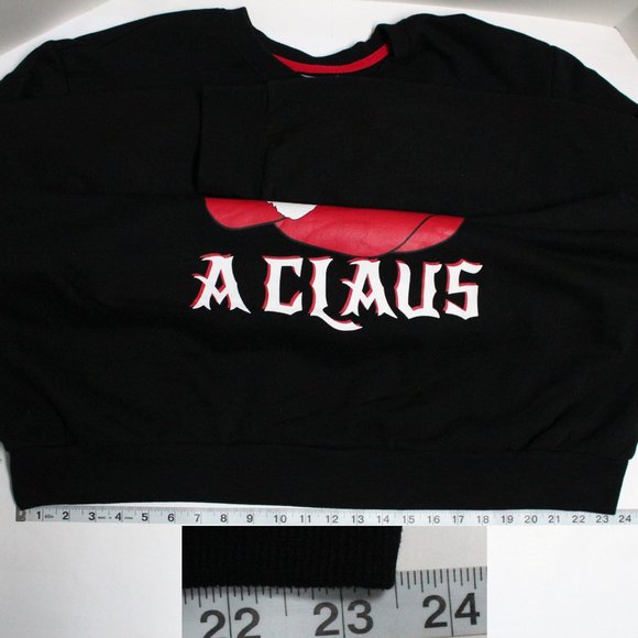 Men's Rebel Without A Claus 2XL (50-52) Christmas Holiday Fleece Sweatshirt - Picture 6 of 11